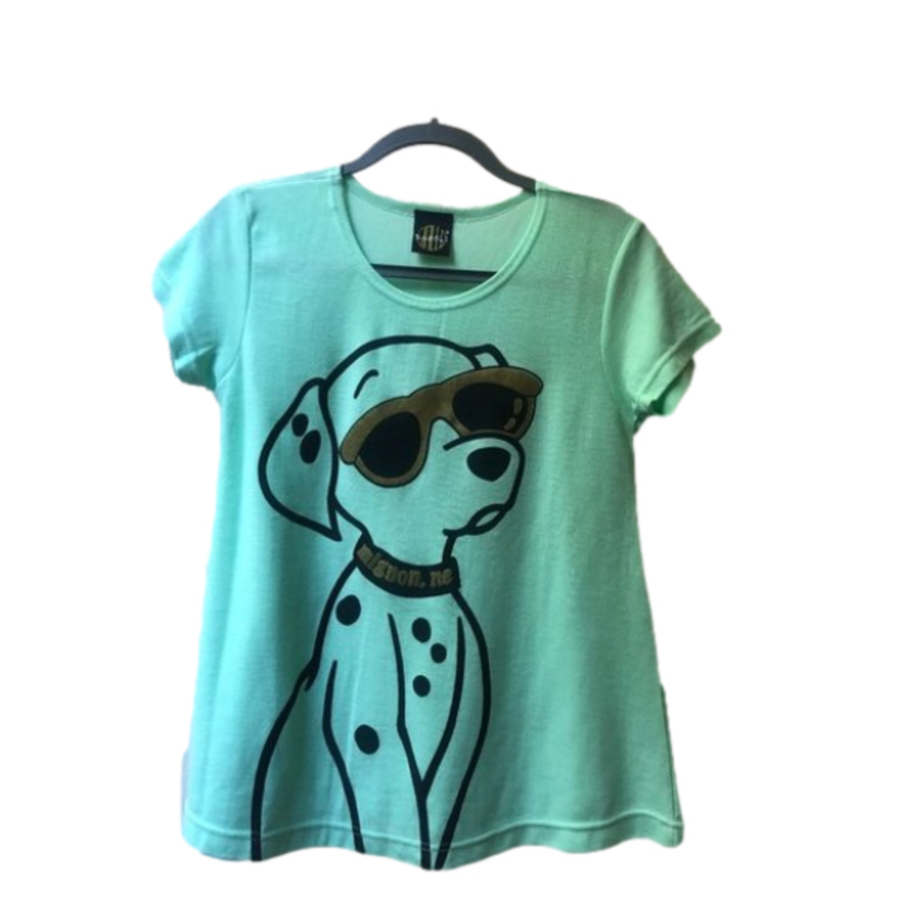 Napoli Unisex Mint Green Filet Mignon Me Printed retro puppy Scoop Neck Tee M